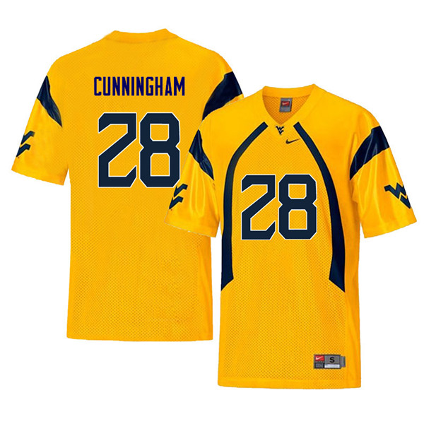 NCAA Men's Nunu Cunningham West Virginia Mountaineers Yellow #28 Nike Stitched Football College Retro Authentic Jersey DM23A36VS